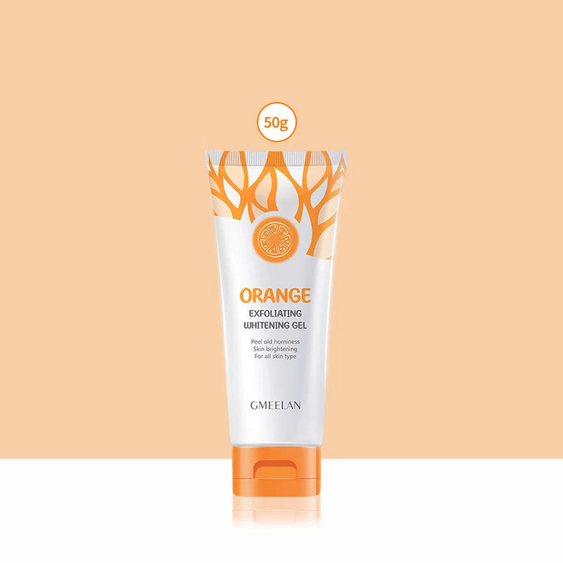 Orange exfoliating gel removing dead skin buildup